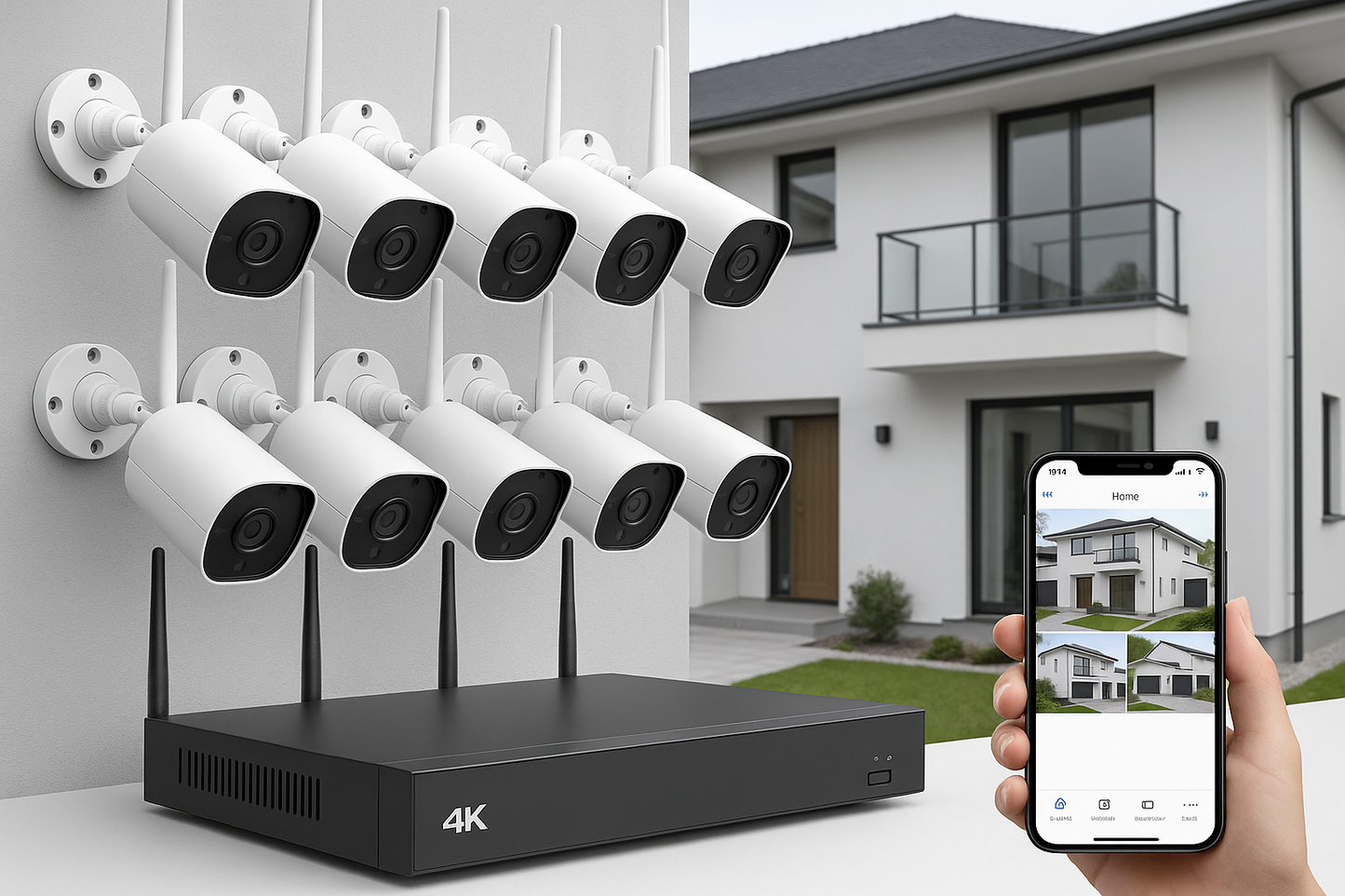 Professional 8-camera wireless security system